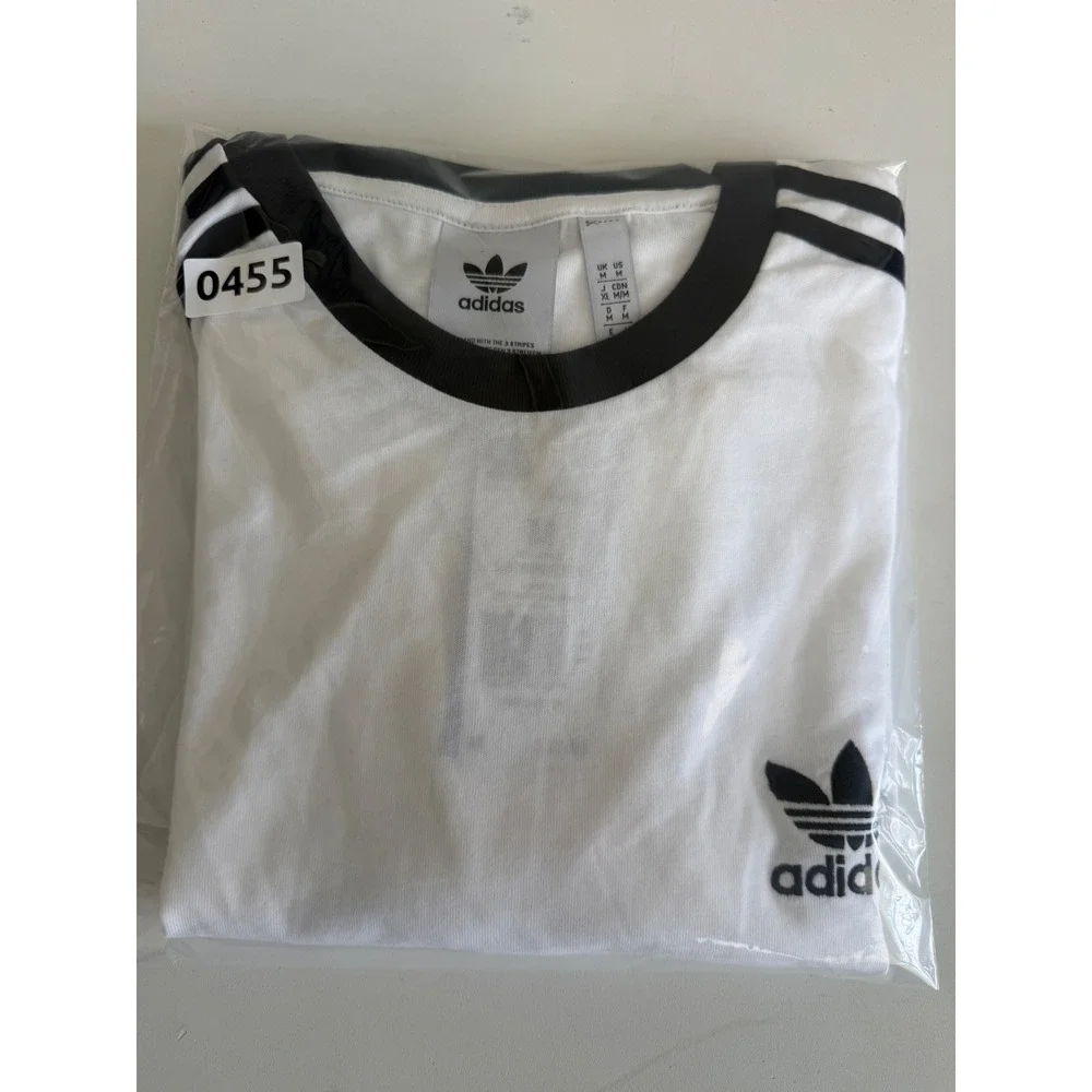 Adidas Originals Mens 3-Stripes Tee White Black Trefoil T-Shirt IA4846 M